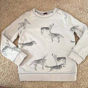 Tea Collection French Terry Sweatshirt Huskies Print